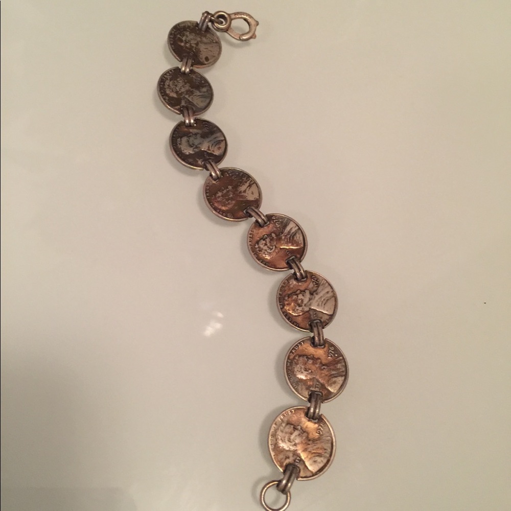 Coppper penny coin bracelet